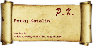 Petky Katalin névjegykártya